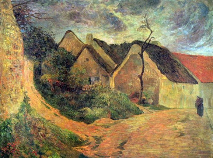 Ansteigender landscape canvas art print by Paul Gauguin