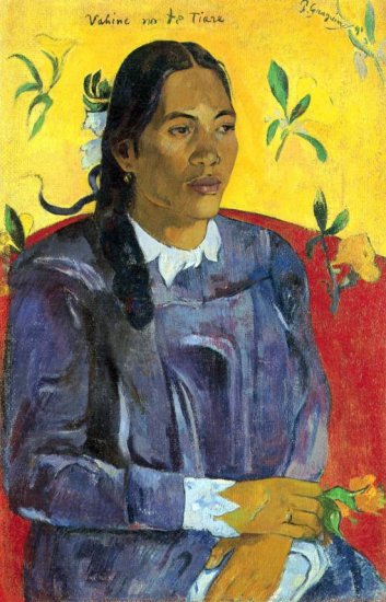 Woman with Flower canvas art print by Paul Gauguin
