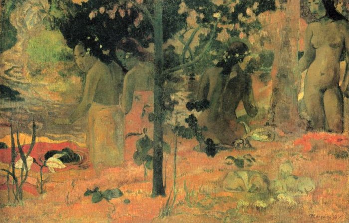 Badende women canvas art print by Paul Gauguin