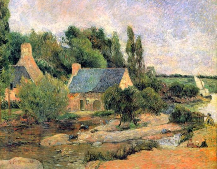 Washerwomen at Pont-Aven women canvas art print by Paul Gauguin