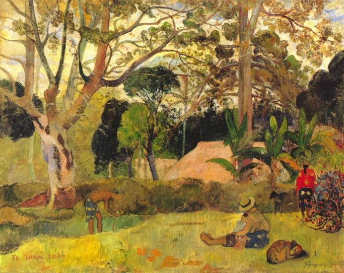 Te Raai Rah landscape garden people canvas art print by Paul Gauguin