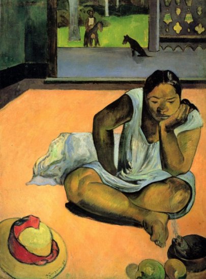 Te Faaturama woman canvas art print by Paul Gauguin