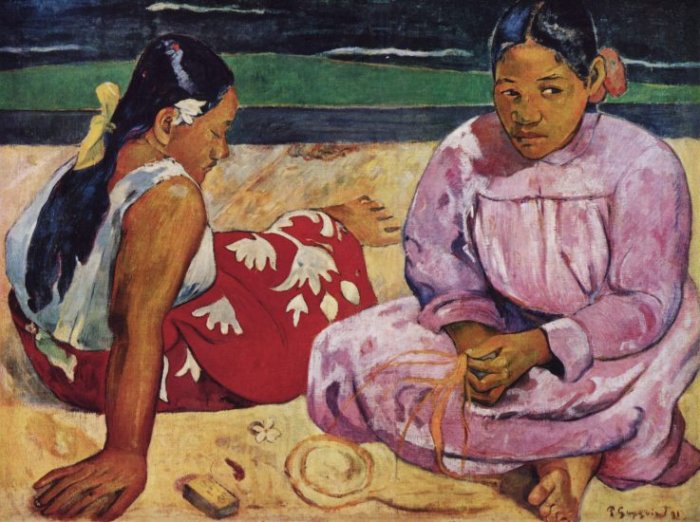 Tahitian Women on Beach canvas art print by Paul Gauguin