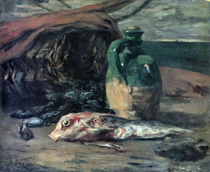 Still Life with Fish canvas art print by Paul Gauguin