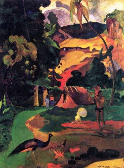 Landscape With Peacocks canvas art print by Paul Gauguin