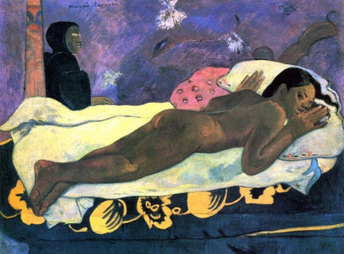 Manao Tupapau woman canvas art print by Paul Gauguin