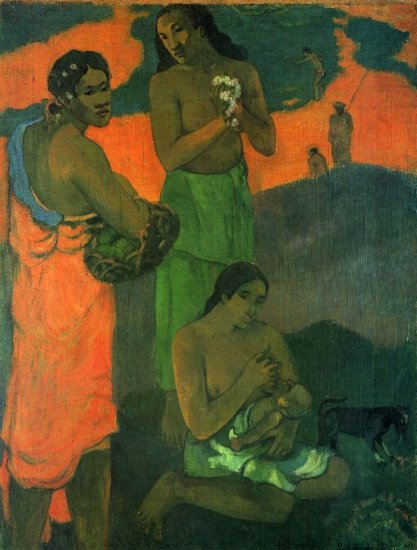Motherhood baby women canvas art print by Paul Gauguin