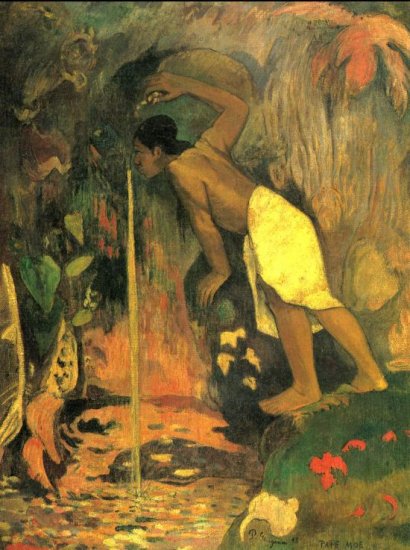 Mysterious Source water landscape canvas art print by Paul Gauguin