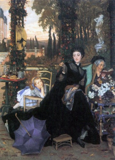A Widow women child girl canvas art print by Tissot