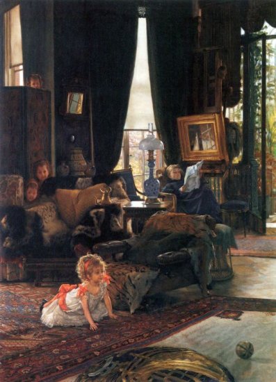 Hide and Seek family canvas art print by Tissot