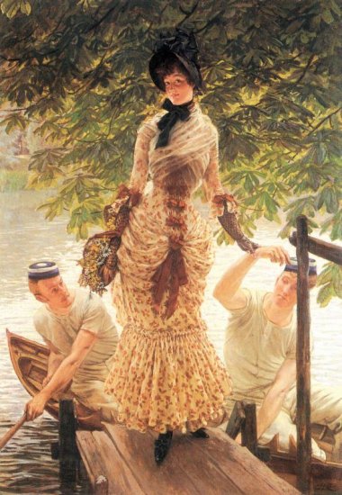 On the Thames woman canvas art print by Tissot