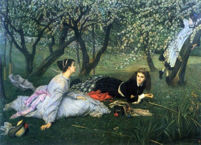 Springtime women landscape canvas art print by Tissot