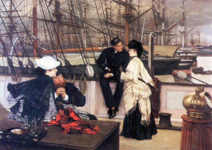 The Captain and his Girl women canvas art print by Tissot