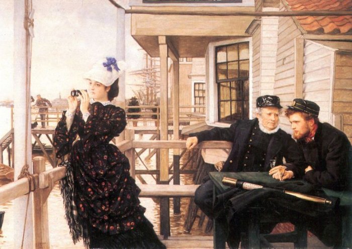 The Daughter of the Master woman people cityscape canvas art print by Tissot