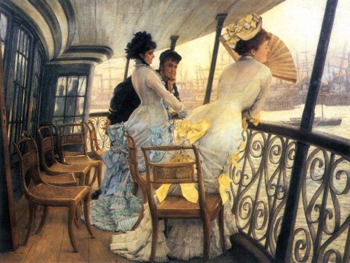 The Gallery of the H.M.S. Calcutta women canvas art print by Tissot