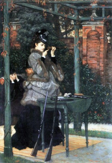 The Shooting Range woman canvas art print by Tissot