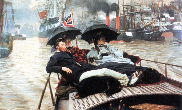 The Thames women canvas art print by Tissot