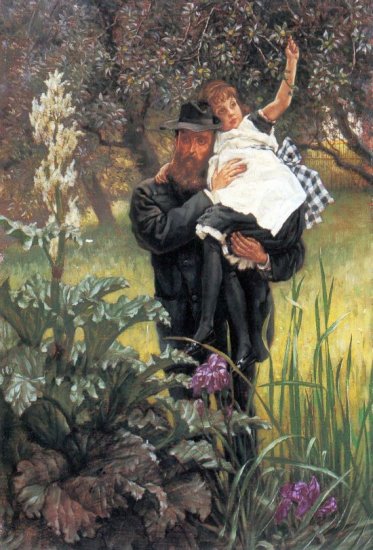 The Widower man girl canvas art print by Tissot