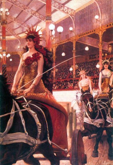 The Women in the Cars horses canvas art print by Tissot