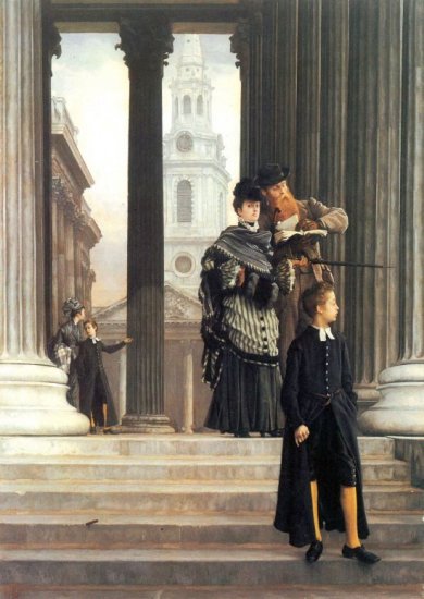 Visitors in London canvas art print by Tissot