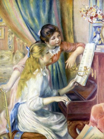 Young Girls at the Piano III canvas art print by Pierre-Auguste Renoir