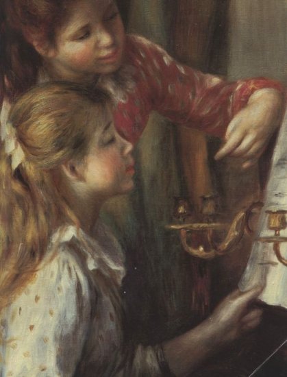 Young Girls at the Piano Detail canvas art print by Pierre-Auguste Renoir