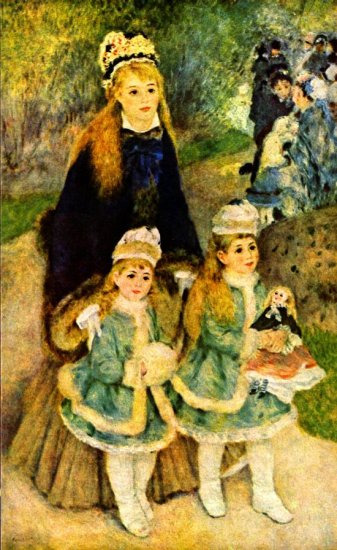 Walk park child canvas art print by Pierre-Auguste Renoir