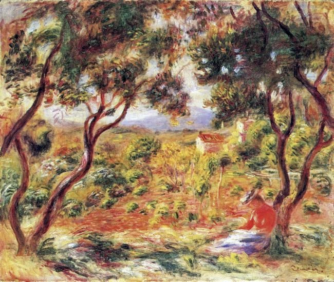 Vines at Cagnes landscape canvas art print by Pierre-Auguste Renoir