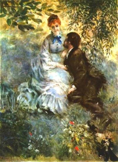 Twosome genre landscape canvas art print by Pierre-Auguste Renoir