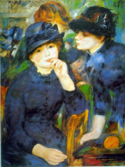 Two Girls portrait canvas art print by Pierre-Auguste Renoir