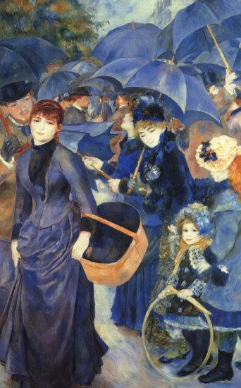 The Umbrellas women men child genre canvas art print by Pierre-Auguste Renoir
