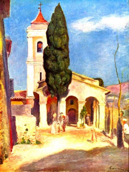 Church in Cagnes religious Christian Christ canvas art print Renoir