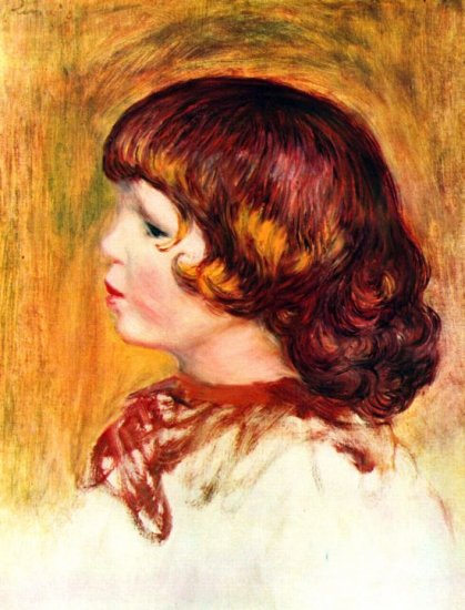 Coco portrait boy child artist's son canvas art print by Pierre-Auguste Renoir