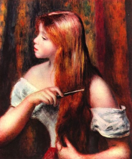 Combing Girl canvas art print by Pierre-Auguste Renoir