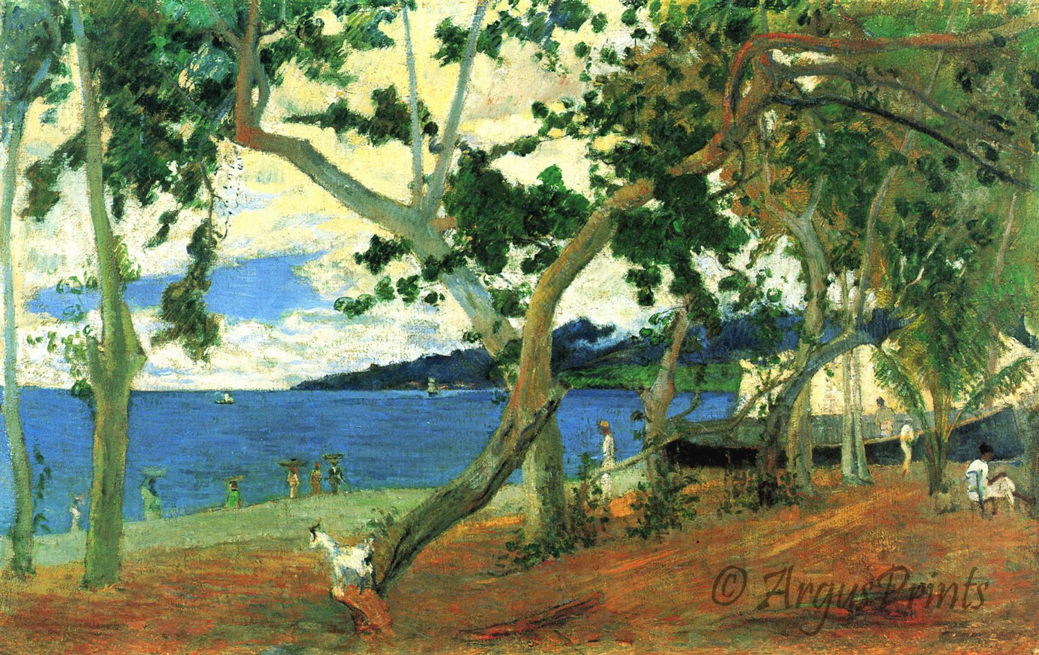 Beach Scene I water landscape canvas art print by Paul Gauguin