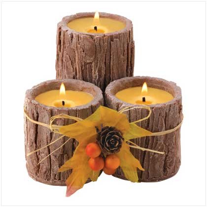 TRIPLE-WICK BARK CANDLE