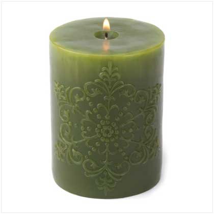 GREEN SNOWFLAKE CANDLE