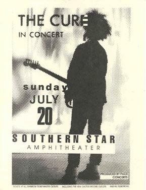 THE CURE ORIGINAL RARE'86 SOUTHERN STAR HANDBILL POSTER