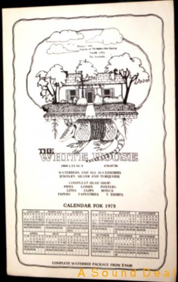 WHITE HOUSE '75 AUSTIN TEXAS ARMADILLO POSTER ASD