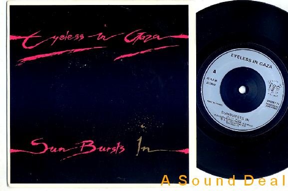 EYELESS IN GAZA Sun Bursts In '83 Cherry Red UK 7" 4AD
