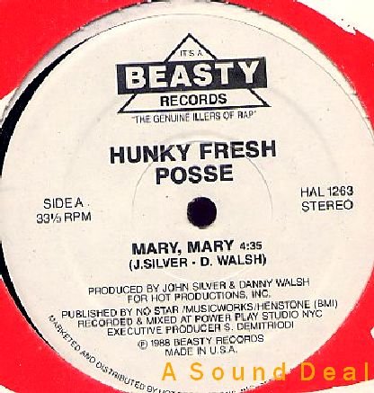 HUNKY FRESH POSSE MARY MARY BEASTY RANDOM '88 12" BASS