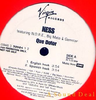 NESS BAUTISTA FAT JOE DJ 12" QUE DOLOR DON QUIXOTE