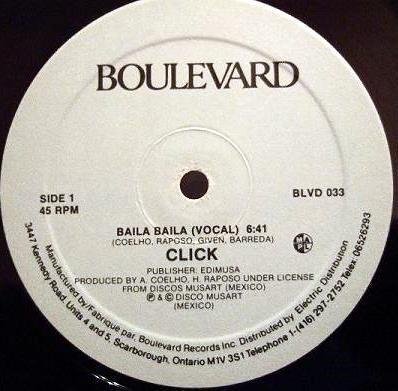 CLICK Duri Duri Baila Baila 12" SS'87 HI-NRG disco HEAR
