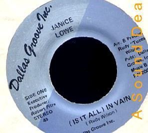 JANICE LOWE In Vain 7" 45 Scarce Texas Modern Soul HEAR