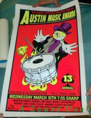 AUSTIN MUSIC AWARDS '95 POSTER Robert Earl Keen Sincola