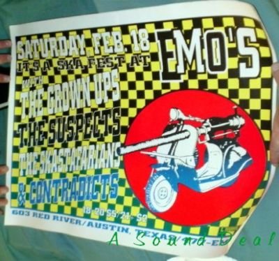 SUSPECTS GROWN-UPS CONTRADICTS'95 Texas Ska Poster KUHN