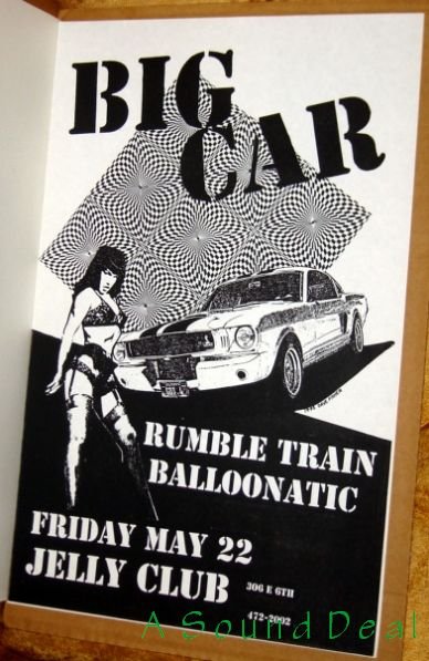 BIG CAR Texas '92 Jelly Club POSTER Rare FASTBALL