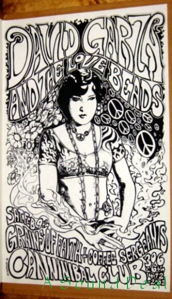 DAVID GARZA & LOVE BEADS Texas '91 Cannibal Club POSTER