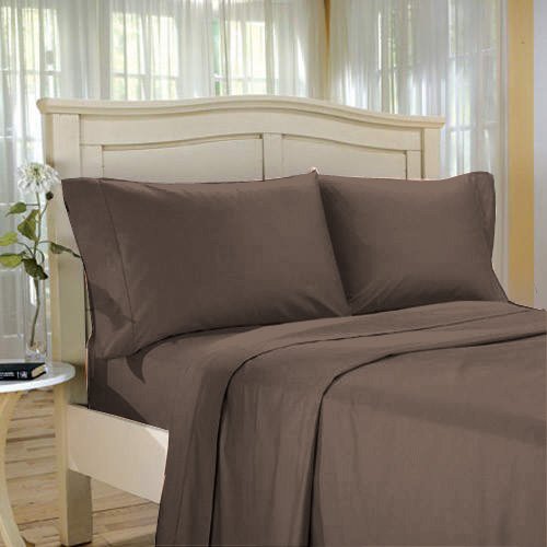 1000TC SHEET SET 100% EGYPTIAN COTTON QUEEN chocolate