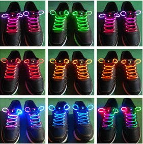5 3-Mode LED Light UP Fiber Glow Flash ShoeLace Shoestring 19 Color to Choose